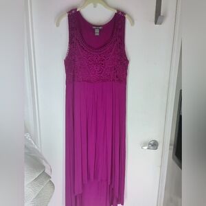Kate & Mallory Pink Embroidered High Low Sundress